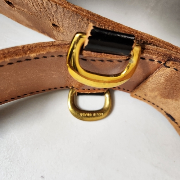 British Military Black/Brass Genuine Bridle Cowhide Leather Sam Browne Belt |44| - Picture 5 of 14
